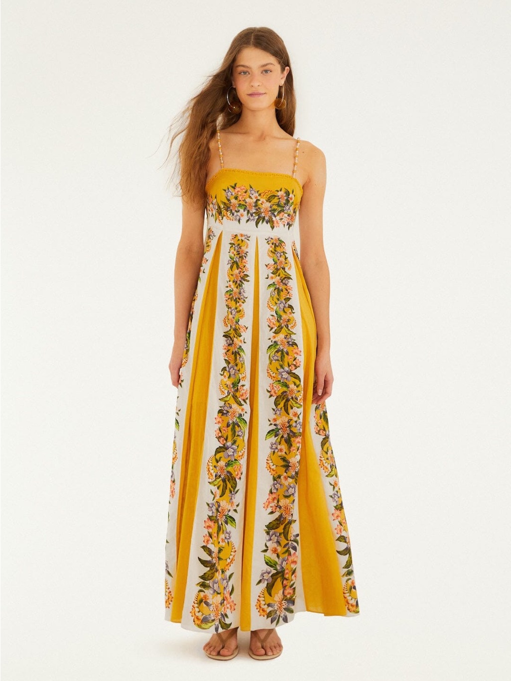 Farm Rio: Sand Hilo Stripes Maxi Dress